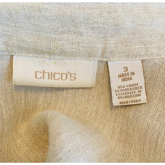 Chico’s Size 3 / XL Linen Blend Jacket - Picture 11 of 11